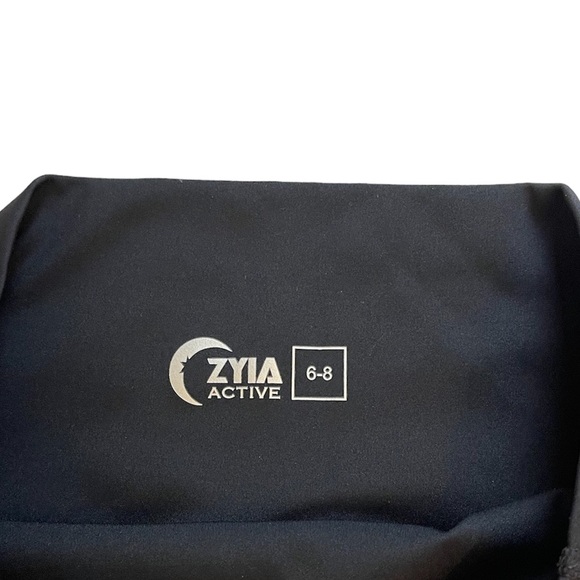 Zyia Active Leopard Print Hi Rise Cropped leggings W Pockets black Size 6-8 - Picture 5 of 10